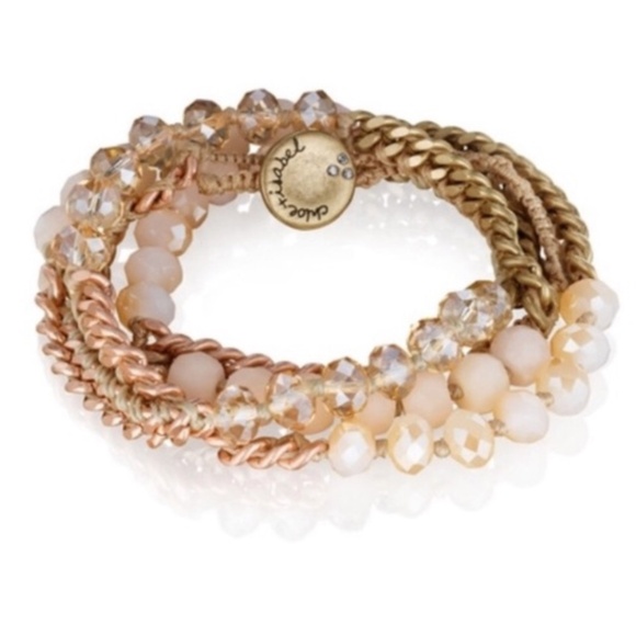 Chloe + Isabel Bead + Chain Multi-Wrap Bracelet Blush B079PH NEW in Dust Bag - Picture 1 of 8